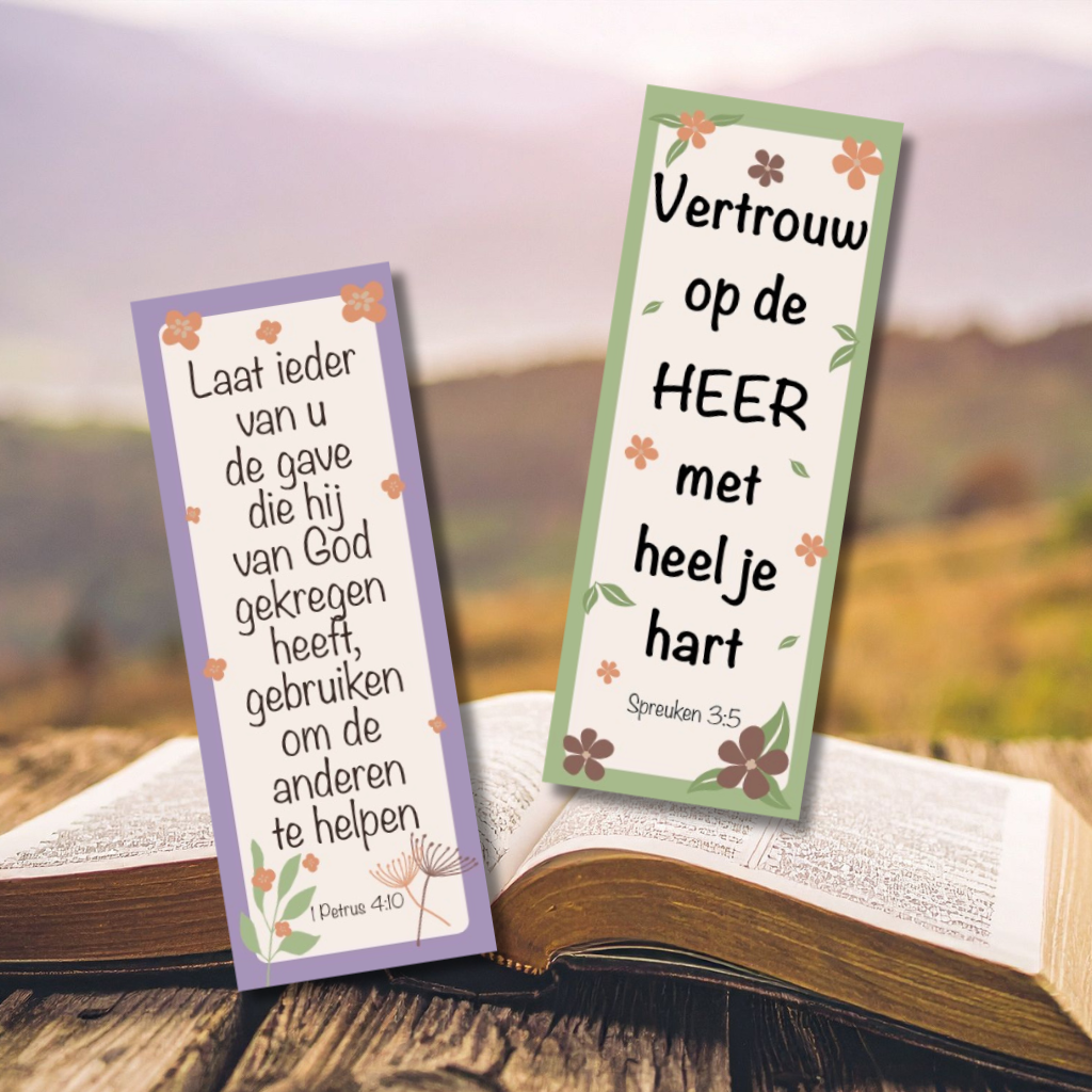 Boekenlegger met Bijbeltekst